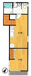 グリーングラス 1DKの間取図画像