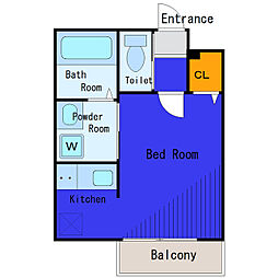 JR横須賀線 西大井駅 徒歩8分の賃貸アパート 3階ワンルームの間取り