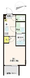 ハーモニーテラス梅島VIII 1Kの間取図画像