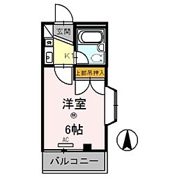 JR紀勢本線 宮前駅 徒歩5分の賃貸アパート 5階1Kの間取り