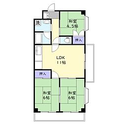 第7みずほ台マンション 3LDKの間取図画像