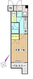 エトワール多摩川 1Kの間取図画像