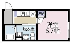 ベイテラス追浜夏島 3階1Kの間取り