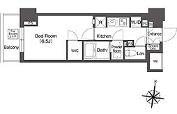 コンフォリア森下リバーサイド 2階1Kの間取り