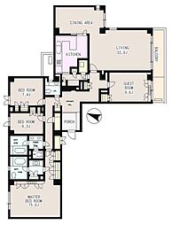 西原パークマンション 4階4LDKの間取り