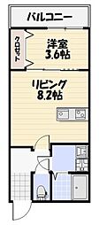 千葉市稲毛区小仲台7丁目アパート 1LDKの間取図画像