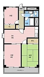 フレイジョア鴨居 3DKの間取図画像