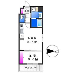 KAUNISHIRANO 1LDKの間取図画像