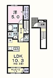 ファンターナ・アリア 1LDKの間取図画像
