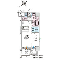 スプランディッド堺東III 1LDKの間取図画像
