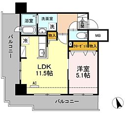 ブリスキューブ 1LDKの間取図画像