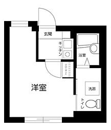 リッシェル平和島 1Kの間取図画像