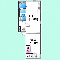 フジパレス湊駅東 1LDKの間取図画像