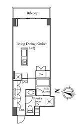 KDXレジデンス恵比寿 ワンルームの間取図画像