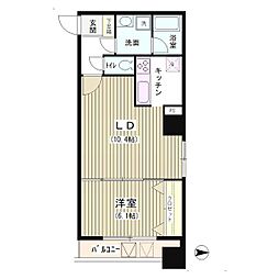 アクアコート 7階1LDKの間取り