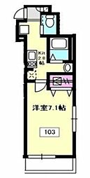 エクセルハイム 1階1Kの間取り