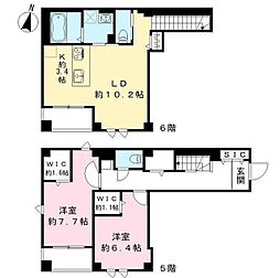 ＨＹ ＨＩＬＬＳ川越 5階2SLDKの間取り