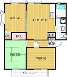 新屋ハイム 3LDKの間取図画像