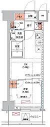 ハーモニーレジデンス新宿早稲田ザ・ガーデン 1DKの間取図画像