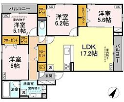 Asset-Court中町 3階4LDKの間取り