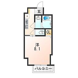Osaka Metro千日前線 新深江駅 徒歩8分の賃貸マンション 3階1Kの間取り