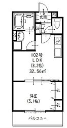 阪神本線 出屋敷駅 徒歩7分の賃貸アパート 3階1LDKの間取り