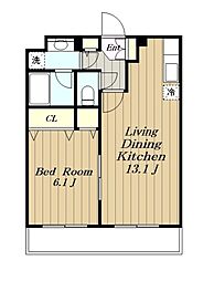 アマビリス 2階1LDKの間取り