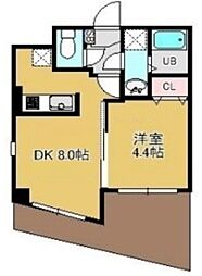 WilliamV 2階1DKの間取り