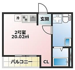 リアルコート古淵 ワンルームの間取図画像