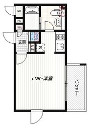 ALERO北参道 4階ワンルームの間取り