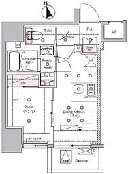 シーフォルム板橋3 4階1DKの間取り