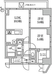 レジディア日本橋馬喰町2 11階2LDKの間取り