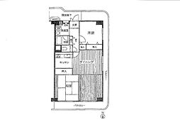 川崎セントラルコーポ 2LDKの間取図画像