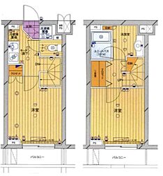 ルーブル高円寺参番館 1階2Kの間取り