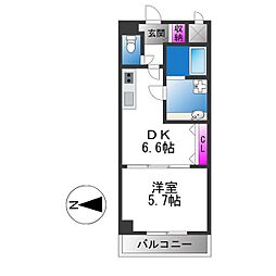 ルミエール・フジ 1DKの間取図画像