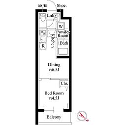 (仮称)プラチナスクエア赤羽 2階1DKの間取り
