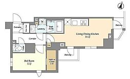 ジオエント山吹神楽坂 4階1LDKの間取り