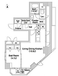 コンフォリア浅草橋DEUX 12階1SLDKの間取り