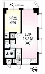 エスポワール東和第二 1階1LDKの間取り
