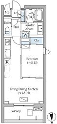 MOCXION PREMIUM四谷大京町 1LDKの間取図画像