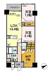サンジョイアゼロ 4階2SLDKの間取り