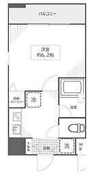 フェリエ大森町 4階1Kの間取り