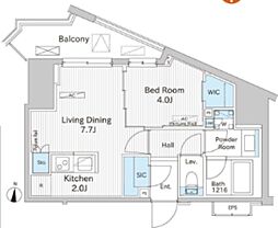 グランシエル南青山 1LDKの間取図画像