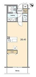 ブレス北新宿 ワンルームの間取図画像