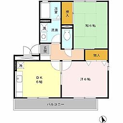 燦コーポA 2DKの間取図画像
