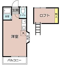 LAMAISONDEFLEURS ワンルームの間取図画像