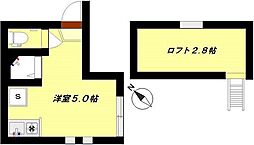 アーバンプレイス明大前IIＡ 2階ワンルームの間取り