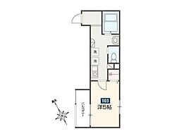 ゴールデンハウス平井 1階1Kの間取り