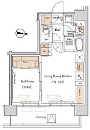 ブランシエスタ木場 11階1LDKの間取り