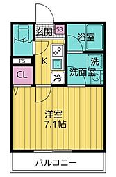 ルミナス川越 1Kの間取図画像